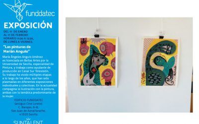 La exposición «Las pinturas de Marián Angulo» se ha inaugurado  hoy en la sede de Funddatec en San Juan de Aznalfarache